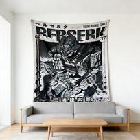 Berserk Anime Wall Tapestry Guts Griffith Dark Fantasy Art Decor for Bedroom Living Room Home Wall Hanging 100X70CM gray