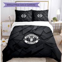 Manchester United Raštas Spausdintas 3 Vnt. Patalynės Komplektas Minkštas Odai Draugiškas Skalbiamas Antklodės Užvalkalas & Pagalvės Užvalkalų Komplektas Visų Sezonų Miegamojo 210cm*210cm