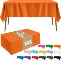 Storas, vandeniui atsparus, vienkartinis plastikinis staltiesė - Atsparus aliejui ir pratekėjimui, skirtas vakarėliams ir lauko valgymui 137cm*274cm / 54in*108in orange