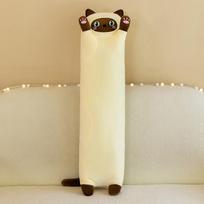 Naujas ilgo katino serijos pliušinis žaislas lėlė pagalvėlė miegui miela didelė pagalvė 50cm beige