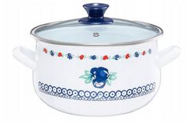 Emaliuotas puodas su dangčiu "folkloras" 18cm 2.9l