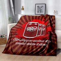 Dr Pepper Quote Flannel Blanket, Soft Throw with  Never Stand Between a Woman and Her Dr Pepper  Print, Cozy Bedding 75x90cm gray
