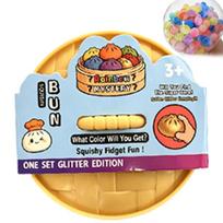 Blizgus koldūnas Squishy su dėžute Koldūnai Sensorinis garintuvas Minkštas TPR tešlos kamuoliukas Dekompresijai Fidget žaislas Streso mažinimui Dovana beige