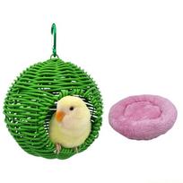 QX2E Weatherproof Plastic Bird Cage Shelter With Natural encouraged Design For Parakeets Finches Small Birds rožinė