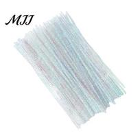 Glitter Chenille Stems for DIY 100Pcs Pipe Cleaners Art Crafts, Flexible Colorful Sparkly Plush Strips Christmas Decorations, Floral Arrangements And white