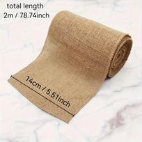 A 14/16cm Wide X 2m Long Natural Hexiang Brown Linen-style Burlap Fabric Roll - for DIY Crafts, Christmas Tablecloths and Chair Curtains, 5.51 inch * 78.74 inch beige