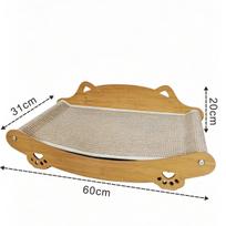 Didelis sizalinis kačių draskyklė ir miegamoji sofa-gultas - Atsparus dėvėjimuisi medinis dizainas 60-31-20CM
