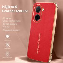 For Redmi A5 A3  premium electroplated lychee-textured phone case that’s shockproof and fingerprint-resistant For Redmi A3 raudona