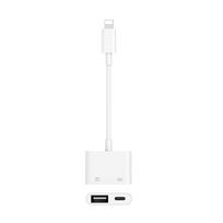 Lightning to USB OTG Adapter with Charging Port for Phone Tablet White balta