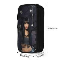 Katseyes Sophia Kpop Girl Group Pencil Case Fun  Pen Box Bag Girl Boy Large Storage Students School Gifts Pencil Pouch 21x10.5x5cm black