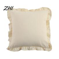 Comfortable Cotton Pillow Slips Ruffle Throw Cover, Plaid Case with Frill Edge, 18x18 Soft Breathable Bed Pillows Inch 20x12 Decorative Cover 45x45cm P