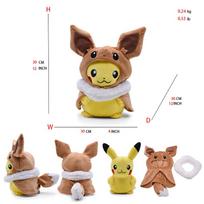 Cos Eevee Pikachu Cosplay Pliušiniai Žaislai Pikachu Pliušinis Lucario Pripučiama Lėlė Kolekcionuojama Dovana Animacinis Pliušinis Mielas 20CM