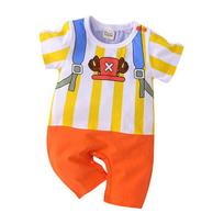 Žavingas kūdikio kombinezonas su Dragon Ball, Naruto, Luffy dizainu stilingam vasaros dėvėjimui White Orange,80（9-12M） yellow