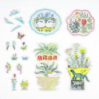 Hobonichi Techo Okumi Iyo Transparent Embroidery Sticker Set my garden white