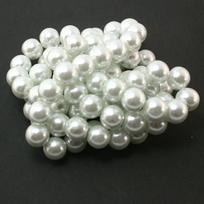 Stiklinis perlų karoliukas. Paruoštos atsargos. 4 mm 6 mm 8 mm 10 mm. Skirta papuošalų karoliukų vėrimui, pasidaryk pats, nėrimui. 10mm 85pcs balta