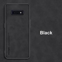Prabangus odinis dėklas, skirtas Samsung Galaxy S10E S10 Plus S10 5G padengtas silikoninis telefono dėklas, skirtas Samsung S10 E + S10Plus S 10 Coque For Samsung S10 5G juoda