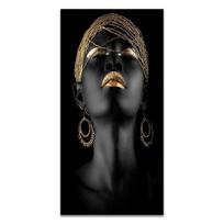 Afrikos moters meno paveikslai ant sienos Meno plakatai ir spaudiniai Juodos rankos laiko auksinius papuošalus Drobės paveikslai Namų dekoras 60cm×120cm No Frame
