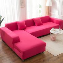 Velvet pliušinis L formos sofos užvalkalas svetainei elastingas baldas sofos užvalkalas Chaise Longue kampinis sofos užvalkalas elastingas 145-185cm