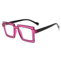 Nauji TR90 stačiakampiai akiniai nuo mėlynos šviesos, komiški, animaciniai, dvimačiai akiniai, vakarėliui, madingi, fotografavimui, dekoratyviniai akiniai pink