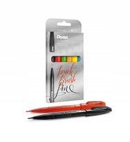 Pentel Touch Brush Pen rinkinys, 6 spalvų, kaligrafijai