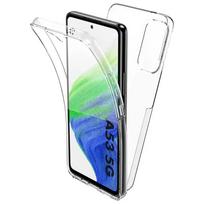 360° viso dangčio silikoninis dėklas, skirtas Samsung Galaxy A53 A73 A33 A13 A52 A72 A32 A22 A12 A51 A71 A70 A50 A21S A15 A05S kompiuterio kietasis dangtelis A41 gryna
