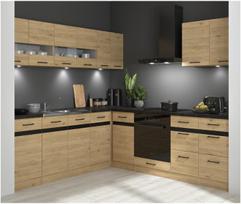 Junona Line Modern Brown Kitchen Furniture Set, 220x240 cm