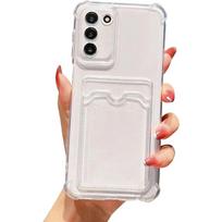 Kortelių dėklas Samsung Galaxy A55 5G A35 A15 A24 A54 A14 A34 A23 A51 A21S A42 A50S A30S A50 telefonams, atsparus smūgiams, TPU, skaidrus viršelis A02 gryna