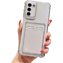 Kortelių dėklas Samsung Galaxy A55 5G A35 A15 A24 A54 A14 A34 A23 A51 A21S A42 A50S A30S A50 telefonams, atsparus smūgiams, TPU, skaidrus viršelis Galaxy A55 pilka spalva