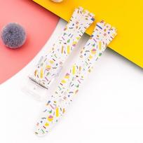 16mm 17mm 19mm PVC Silikoninė Spausdinta Apyrankė Swatch Serijai Vandeniui atspari Sportinė Apyrankė Vyrams Moterims Laikrodžio Priedai 19mm geltona/balta