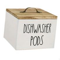 Medinis sandėliavimo konteineris stalviršio organizatorius dozatorius dėžutė vonios kambariui White dishwasher pod beige