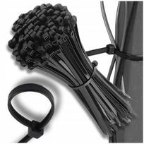 Kabelių raiščiai juodi kabelių raiščiai 300x4,8mm nailoniniai 100 vnt