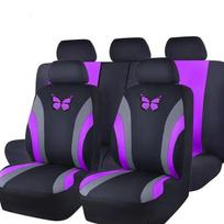 Naujas Yra Drugelio Automobilio Sėdynės Užvalkalas Pilnas Komplektas Universalūs Automobilio Sėdynių Apsauginiai Užvalkalai Automobilio Interjero Aksesuarai 9PCS violetinė