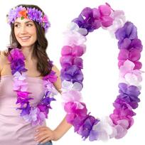 Havajų karoliai su violetiniais gėlėmis - Aloha papuošalas