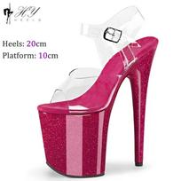 Madingos 20cm Aukštakulnės Seksualios Platformos Sandalai Striptizo Pole Dance Batai Moteriški Vestuviniai Spalvingi Didelio Dydžio Moteriški Sandalai Vasaros 38 pink