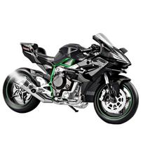 1/9 Kawasaki H2R lydinio modelis Ignite motociklas su purškimo modeliu Ignite Start lydinio imitacija Vaikams motociklo žaislas Dovana juoda