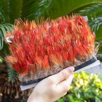 1 Meter Rooster Chicken Feathers Trims Fringe Natural Pheasant feather Ribbon for Costume Party Clothing Sewing Accessory 4-6 CM 4-6 CM red