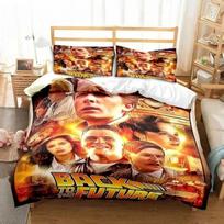 3D Print Sci-fi Movie Back To The Future Bedding Set Boys Girls Twin Queen King Size Duvet Cover Pillowcase Bed Boys Adult EU single(135x200cm) beige