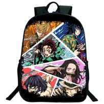 Demon Slayer kuprinė Kimetsu No Yaiba Tanjiro Nezuko Kamado Paauglių Mokyklinė Kuprinė Nešiojamo Kompiuterio Krepšys Berniukų Mergaičių Kuprinė Kelioninės Pečių Krepšiai 4 black