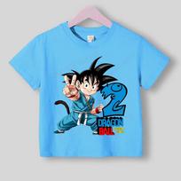 Dragon Ball berniukas Numeris Medvilniniai marškinėliai Anime Vaikų gimtadienio drabužiai Mažylis Trumpomis rankovėmis marškinėliai Vasaros Animacinių filmų Vaikų viršutiniai drabužiai 140 blue