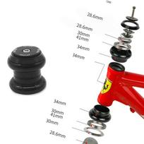 Fiksuotos pavaros dviračio guolių rinkinys 34/44 mm plento dviračio vairo kolonėlės ausinės 34Mm black
