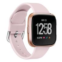 Fitbit Versa 2 / Versa / Versa Lite xDfind Atvirkštinis Sagtelis Vienspalvė Silikoninė Laikrodžio Apyrankė S rožinė