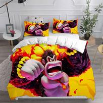 D-Donkey K-Kong B-Bananza Bedding Sets Single/Twin/Double Size Duvet Cover Set 2/3 Pieces Sets Gifts for Gamer Kids Adult Size (260x220cm)