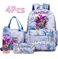 4 vnt./rinkinys Naujas K-Pop spausdintas kuprinės rankinė pieštukinė su 750 ml vandens buteliuku paaugliui berniukui mergaitei mokyklos krepšys studentui didelės talpos knygų krepšys