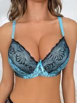 Moteriškos besiūlės liemenėlės Sexy Push Up Bralette apatinis trikotažas Belaidis moteriškas apatinis trikotažas madingos liemenėlės 90D mėlyna