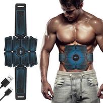 Electric Muscle Stimulator Abdominal Massager Abs Trainer Fat Burner Weight Loss Belt EMS Device for Home Fitness Workout CN black
