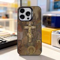 Orthodox Christian Cross For iPhone 17,16,15,14,13,12,11,Pro,Max,Plus,E,Air,Mini Anti Fall Black Matte Hard Bumper Phone Case iPhone14Pro