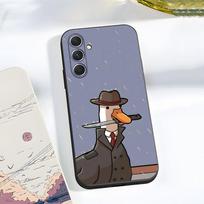 Juokingas D-KACĖ Žąsis Mėmė Telefono dėklas Samsung A56 A36 A26 A16 A15 A25 A35 A55 A14 A34 A24 A54 Juodas minkštas dėklas Samsung A36