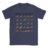 Dinozaurų tipai Abėcėlė AZ Dino Mergaitės Berniukai Dinozauro Medvilniniai Marškinėliai Unisex Vasariniai Marškinėliai Naujoviški Marškinėliai Drabužiai S black