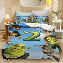 Shrek Antklodės Užvalkalų Rinkinys Lovos Patalynės Antklodžių Rinkiniai Karališko Dydžio 3D Vaikų Patalynės Rinkinys 140x200cm