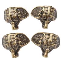 4pcs Retro Box Legs Feet Corner Protector Decorative Wood for Case Legs Elephant Nose Design for Storage Box Gift Box 1 black
